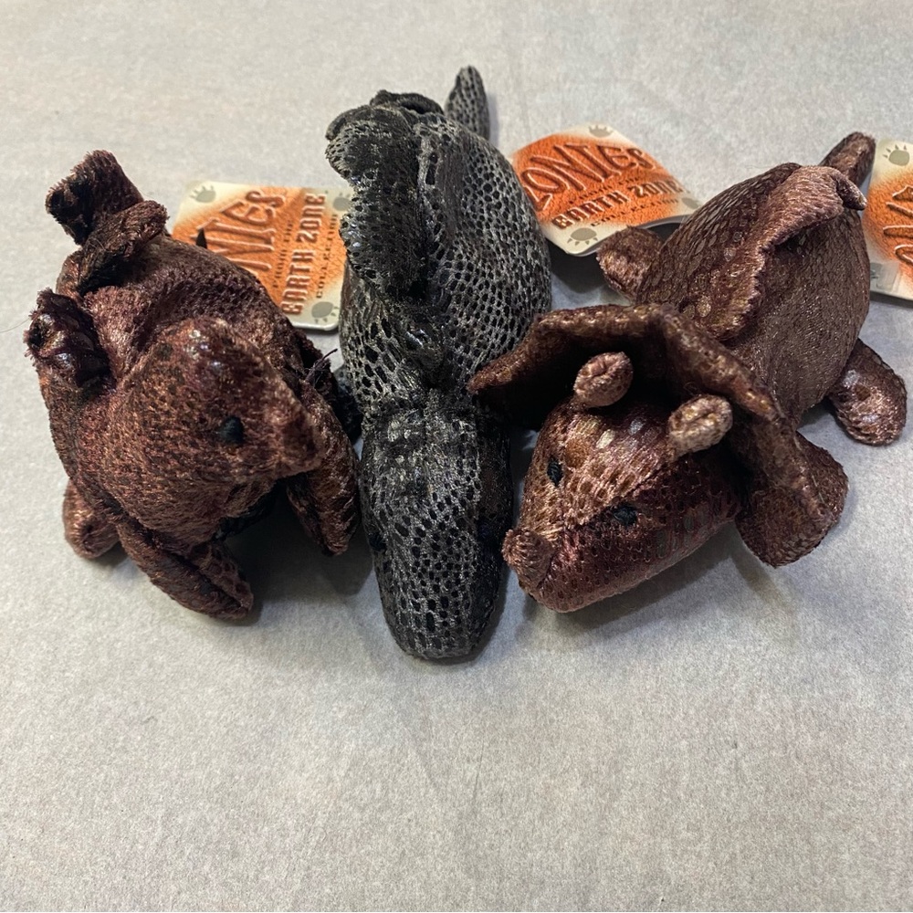 Vintage Zonies Earth Zone Collection Dinosaurs Plush Stego Tyrone Dimi 1996 NWT